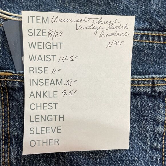 Universal Thread Vintage Stretch Bootcut Jeans Women's 8/29 Medium Wash NEW - Picture 11 of 11